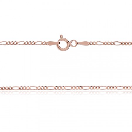 Серебряная цепочка в позолоте, фигаро (картье) 3+1 (128А)