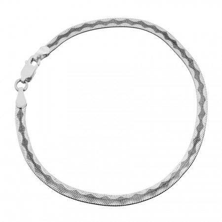 Срібний браслет, плоска стрічка (023В)