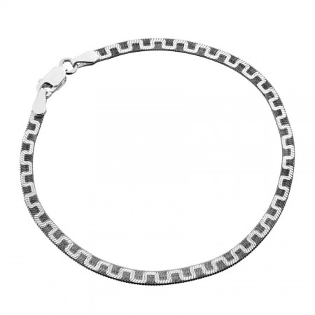 Срібний браслет, плоска стрічка (041В)