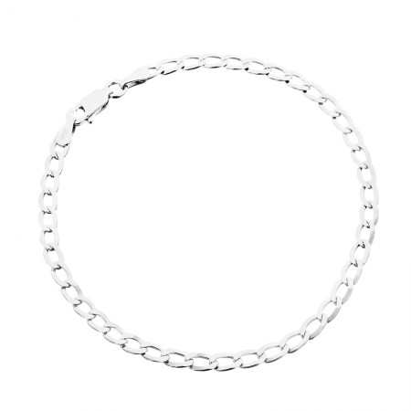 Срібний браслет, гурмет (панцир) довгий (145)