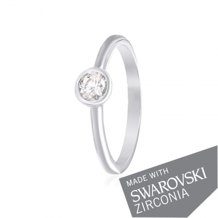 Серебряное кольцо классическое тоненькое SWAROVSKI