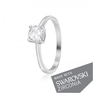 Серебряное кольцо с цирконием SWAROVSKI ZIRCONIA (К2С/457)