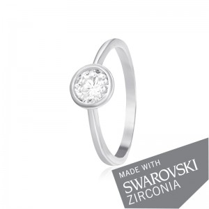 Серебряное кольцо с цирконием SWAROVSKI ZIRCONIA (К2С/494)