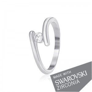 Серебряное кольцо с цирконием SWAROVSKI ZIRCONIA (К2С/861)