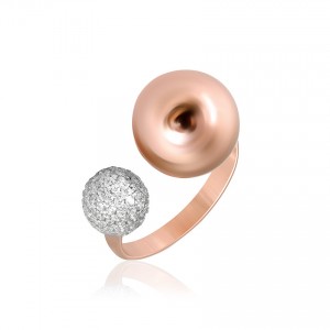 Серебряное кольцо в позолоте с фианитами (К3Ф/813)