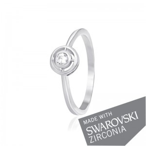 Серебряное кольцо с цирконием SWAROVSKI ZIRCONIA (КК2С/187)