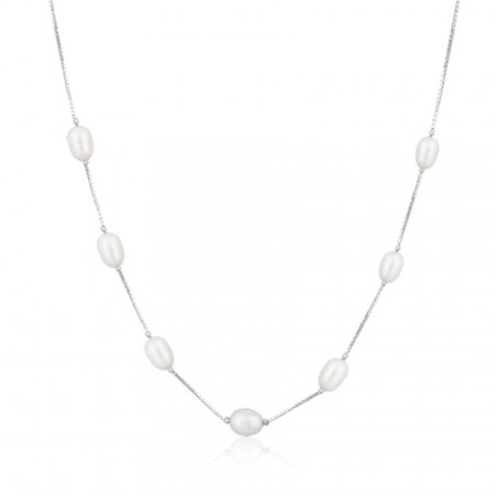 Срібне кольє з перлами, венеція (Кл2Ж/410)