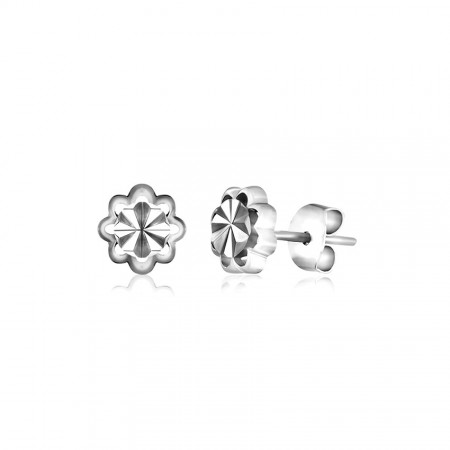 Серебряные серьги в форме цветочков