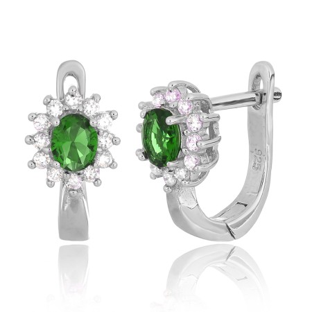 Серебряные серьги со вставкой фианит