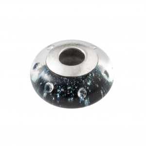 Серебряная подвеска покрыта оксидированием со вставкой муранское стекло (П5СтС/7140)