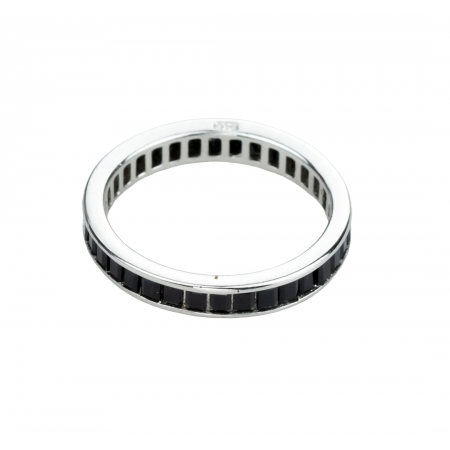Серебряное кольцо с черными фианитами Дорожка