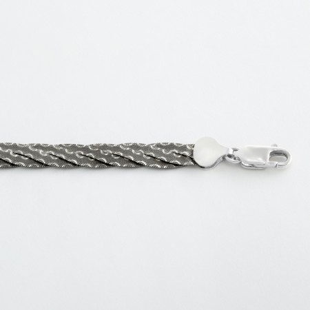 Срібний браслет, коса (875В)