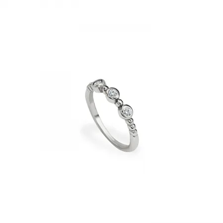 Серебряное кольцо родированное на фалангу с фианитами
