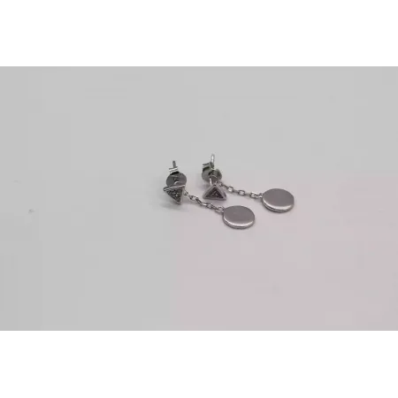 Серебряные сережки с петлей трансформеры с фианитами