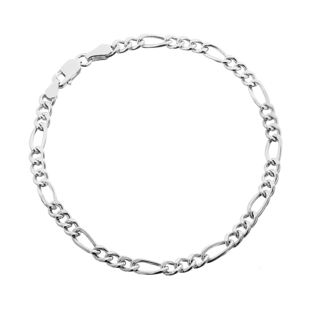 Серебряный браслет, фигаро (картье) 3+1 (809Р)