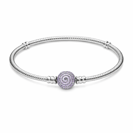 Серебряный браслет в стиле 'Pandora' со вставкой фианит