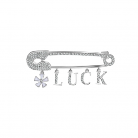 Срібна брошка родована в фіанітах Luck