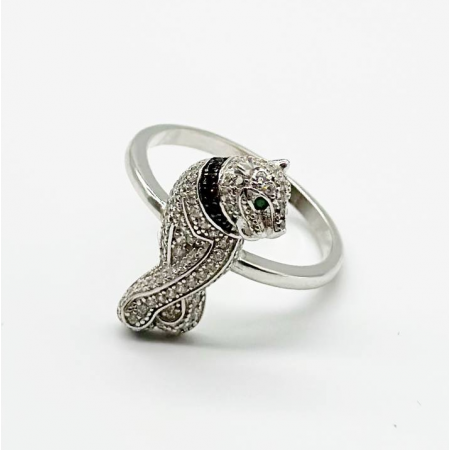 Серебряное кольцо в стиле 'Cartier' с фианитами