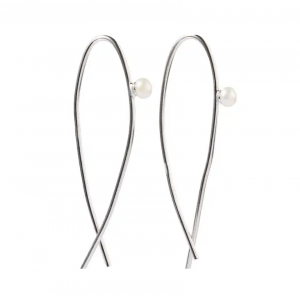 Срібні сережки в стилі 'Tiffany' зі вставкою Sea Shell Pearl