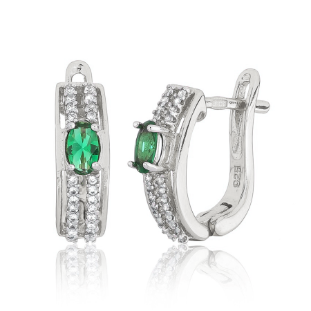 Серебряные серьги с фианитами