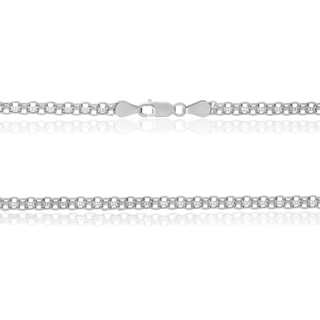 Серебряная цепочка, бисмарк (двойной якорь) (067Р)