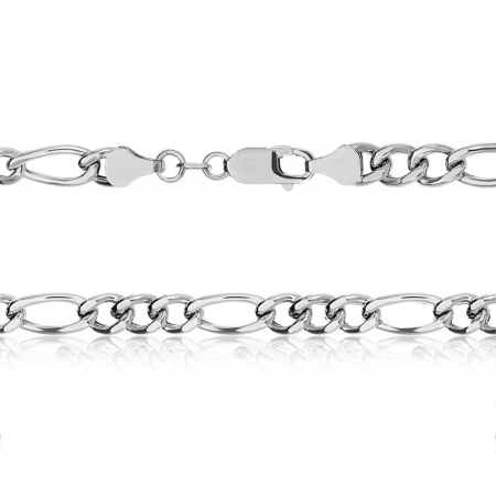 Серебряная цепочка, фигаро (картье) 3+1 (809Р)