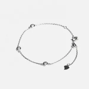 Браслет срібний з фіанітами регульований