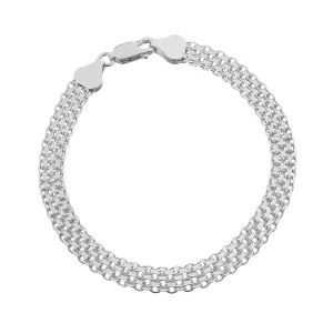 Срібний браслет з плетінням бісмарк