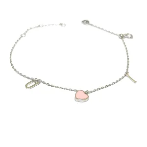 Срібний браслет в стилі 'Tiffany' зі вставкою емаль