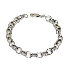 Срібний браслет декоративний з фіанітами