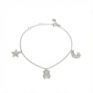 Срібний браслет у стилі 'Tous' з підвісками