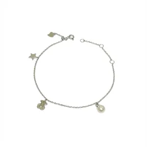 Срібний браслет у стилі 'Tous' з підвісками