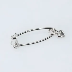 Срібна брошка родована Кошеня