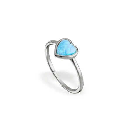 Серебряное кольцо с сердечком из опала