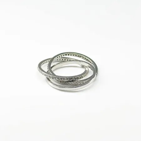 Срібна каблучка потрійна Мінімалізм доріжки