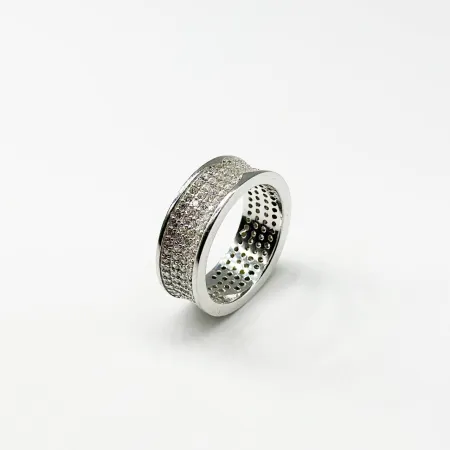 Серебряное кольцо в стиле 'Bvlgari' с фианитами