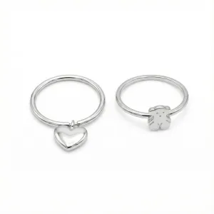 Срібна каблучка подвійна покрита родієм