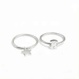 Срібна каблучка подвійна покрита родієм