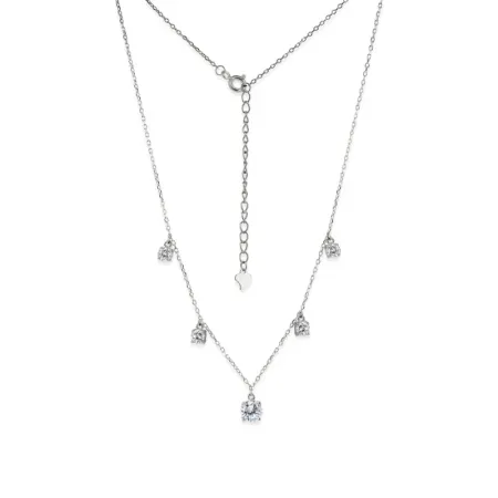 Серебряное колье в белых фианитах