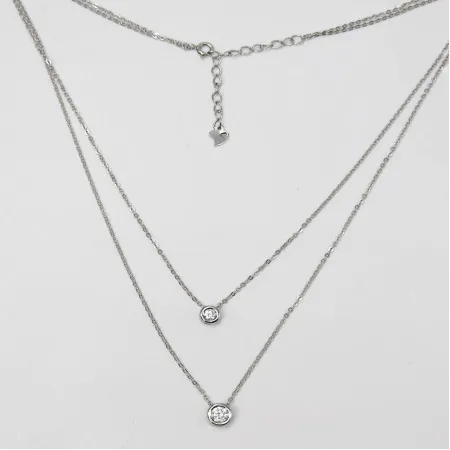 Срібне кольє зі вставкою Swarovski Zirconia