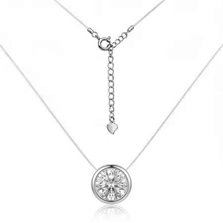 Срібне кольє мононитка зі вставкою Swarovski Zirconia