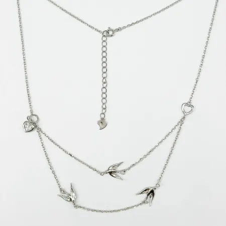 Срібне кольє зі вставкою Swarovski Zirconia