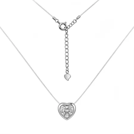 Срібне кольє мононитка зі вставкою Swarovski Zirconia