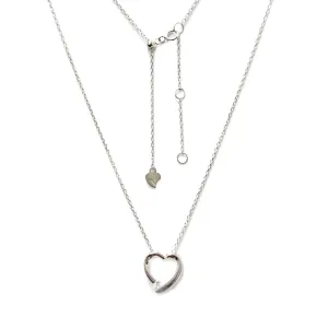Срібне кольє родоване з сердцем