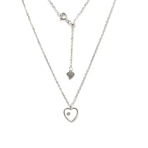 Срібне кольє зі вставкою фіаніт