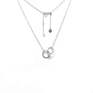 Срібне кольє зі вставкою фіаніт