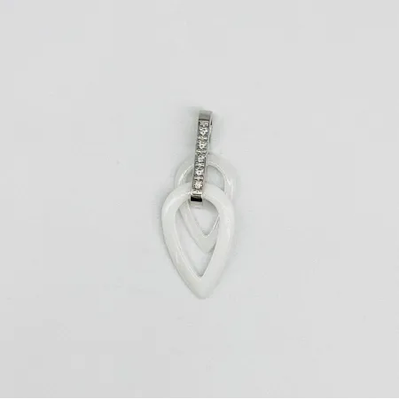 Срібна підвіска зі вставкою фіаніт/кераміка