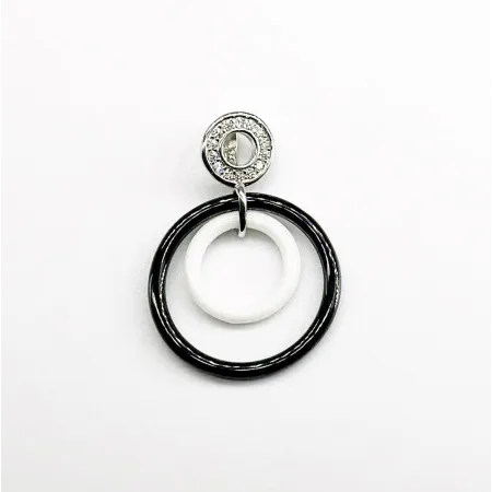 Срібна підвіска зі вставкою фіаніт/кераміка