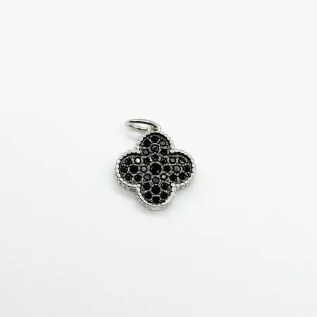 Серебряный подвес в стиле 'Van Cleef & Arpels' со вставкой фианит