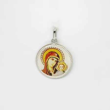 Срібна підвіска 'Пресвята Богородиця з немовлям'